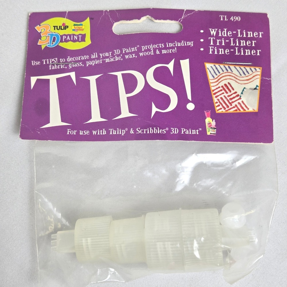 Tulip Scribbles 3D Paint Tips TI 490 6 Pack Various Sizes Vintage 1998 New
